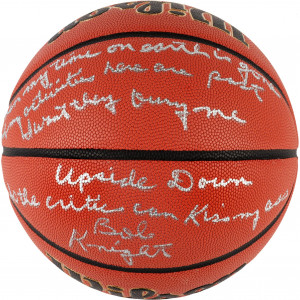 Indiana Hoosiers Autographed NCAA Game Basketball with Famous Quote ...