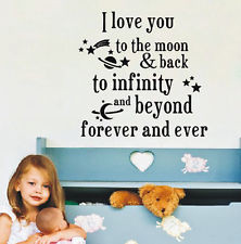 Quote I Iove you beyond forever Wall Sticker Vinyl Art Decal Kids ...