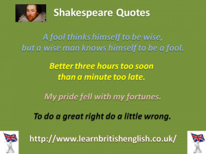 Learn British English: Shakespeare video and quotes