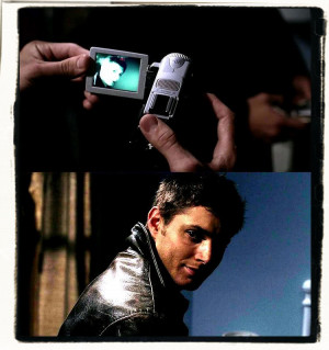 The digital camera is aimed at Dean.}