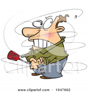Bothering Someone Clipart Cartoon fly annoying a guy