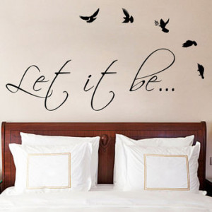Let It Be The Beatles Music Text Quote Wall Sticker Vinyl Decal for ...