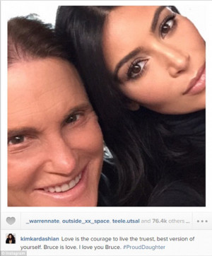 ... Bruce Jenner to Instagram as her step-father's interview was airing on