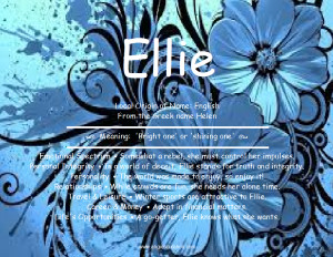 ellie local origin of name english from the greek name helen meaning ...
