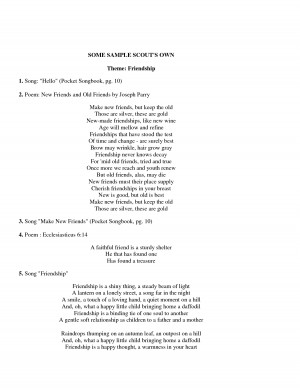 Make new friends, but keep the old; Those are silver, these are gold.