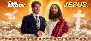 ... billboard featuring will ferrell from the campaign cam brady jesus