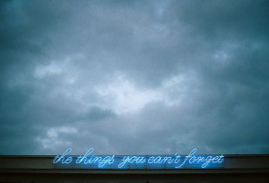blue, forget, neon sign, quote, sky