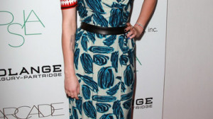Rumer Willis looked classy with her vibrant red, turquoise and white ...