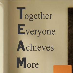 Inspirational Vinyl Wall Lettering Definition of TEAM