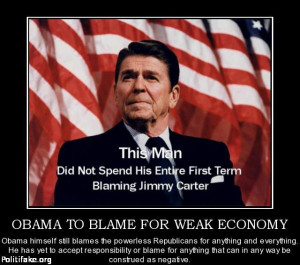 Reagan did not spend his entire first term blaming Jimmy Carter