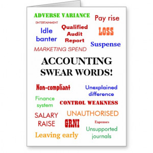 Accounting Swear Words! Blank Greeting Greeting Card