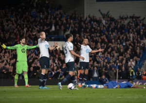 ... concede a penalty and earn himself a red card. Photo: Anthony Devlin