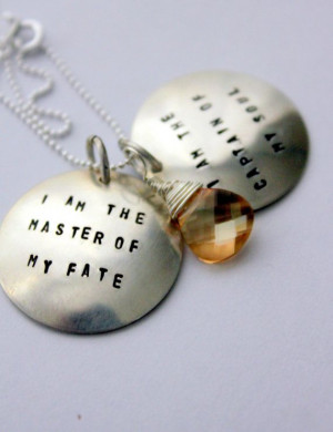 am the Master Of My Fate Necklace, Gift Graduation Jewelry, Word ...