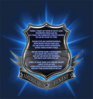 Police Officer's Prayer Thin Blue Line T-Shirt