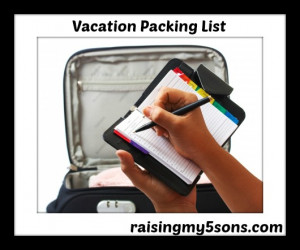 Vacation Packing Lists
