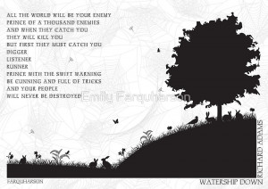 ... › Portfolio › Watership Down Black and White Illustrated Quote