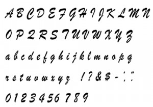 Brush Script Alphabet Stencil (Size: 1/2