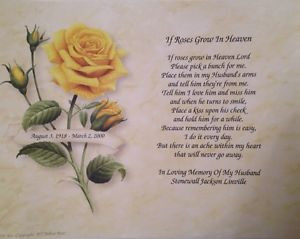 ... Husband-Personalized-If-Roses-Grow-In-Heaven-Memorial-Poem-Gift-Widow