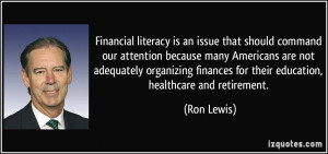 Financial literacy is an issue that should command our attention ...