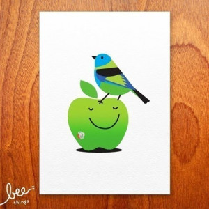 Green Tanager Screen Print by Bee Things