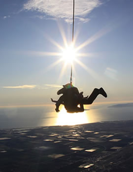 flips during the free fall and a peaceful ride