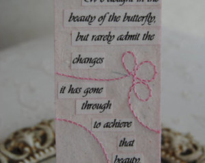 Butterfly Quote / Maya Angelou Quote / Book Mark / Blush Colored ...