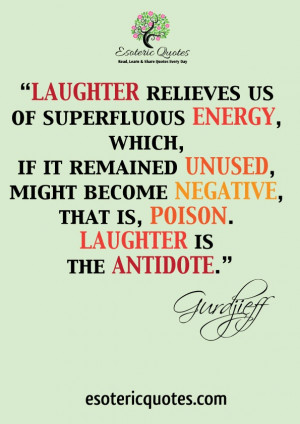 Laughter relieves us of superfluous energy, which, if it remained ...