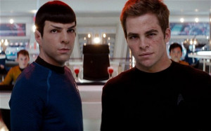 ... Zachary Quinto as Spock and Chris Pine as Captain Kirk in 'Star Trek