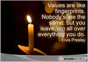 Motivational Quote - Values are like fingerprints. Nobody’s are the ...