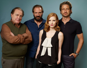 left to right: Brian Cox, Ralph Fiennes, Jessica Chastain, Gerard ...