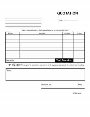 Blank Quote Order Form by liferetreat