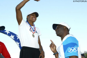 Marion Jones and Bob Beamon