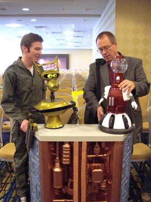 Joel Hodgson, Crow T. Robot, and Tom Servo