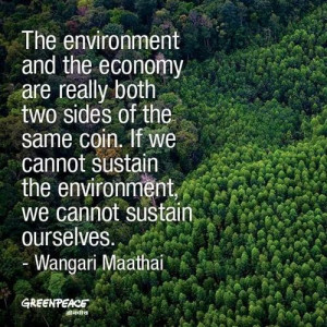 ... Economy Are Really Both Two Sides Of The Same Coin - Environment Quote
