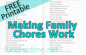 family chores - free printable, chores for kids