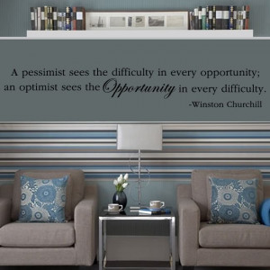 Winston Churchill Opportunity Quote Wall Decal by Stickitthere.