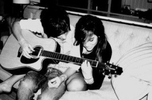 couple, crazy couple, cute, guitar, love, nerver give up