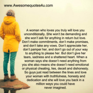 Awesome Quotes: When A Woman Says She Loves You