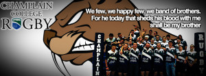 ... Rugby Logo and team photo with quote from Shakespeare's Henry V