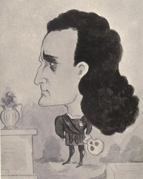 Edwin Booth. From a group of theatrical caricatures, by W. J. Gladding ...