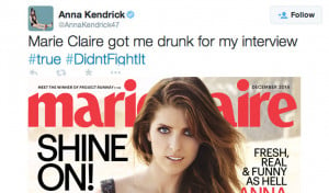 Anna Kendrick top 10 funny quotes including Marie Claire drunk ...