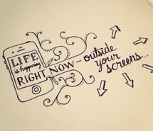 drawings, facts, life, life goes on, phone, quotes, sentences, text