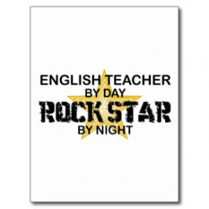 English Teacher Rock Star Postcard