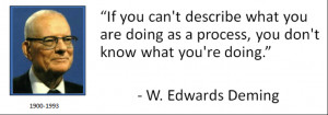 ... leader W Edwards Deming was bias to organizations managing by process