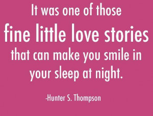 It was one of those fine little love stories that can make you smile ...