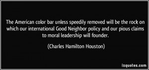 The American color bar unless speedily removed will be the rock on ...