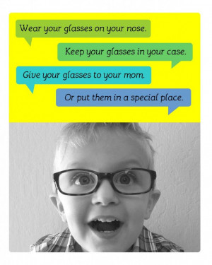 Wear Your Glasses poem: printable available, easy to replace with a ...