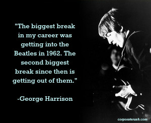 George Harrison on his first & second biggest break in his career