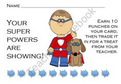 Positive Reward Punch Cards product from From-Polliwogs-to-Frogs on ...