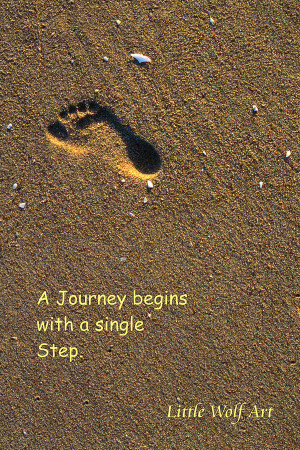 Footprint On Beach Quote Photograph